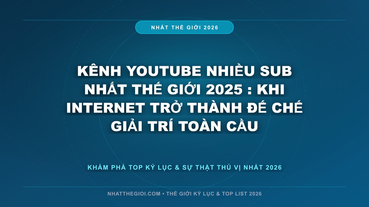 Hình ảnh kỷ lục Kênh YouTube Nhiều Sub Nhất Thế Giới 2025 mới nhất 2026