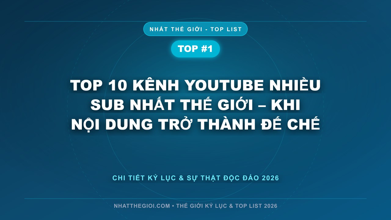 Top 10 Kênh YouTube Nhiều Sub Nhất Thế Giới – Khi Nội Dung Trở Thành Đế Chế - Kênh YouTube Nhiều Sub Nhất Thế Giới 2025 – Khi Internet Trở Thành Đế Chế Giải Trí Toàn Cầu