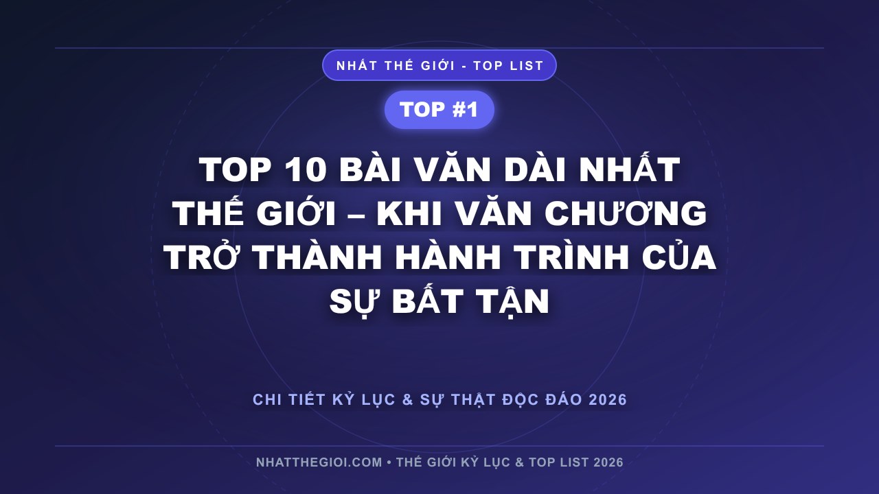 Top 10 Bài Văn Dài Nhất Thế Giới – Khi Văn Chương Trở Thành Hành Trình Của Sự Bất Tận - Top 10 Bài Văn Dài Nhất Thế Giới – Khi Ngôn Từ Trở Thành Vũ Trụ Của Tư Duy