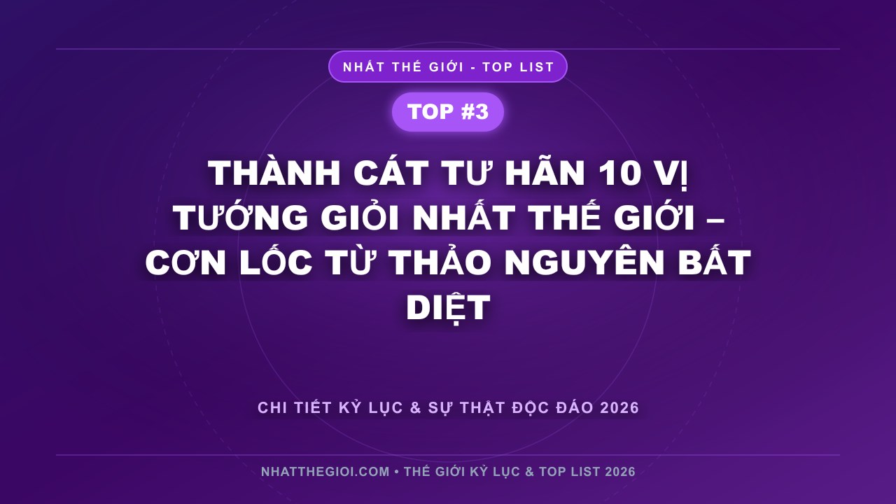 Thành Cát Tư Hãn 10 vị tướng giỏi nhất thế giới – Cơn Lốc Từ Thảo Nguyên Bất Diệt - 10 Vị Tướng Giỏi Nhất Thế Giới – Những Thiên Tài Của Nghệ Thuật Chiến Tranh