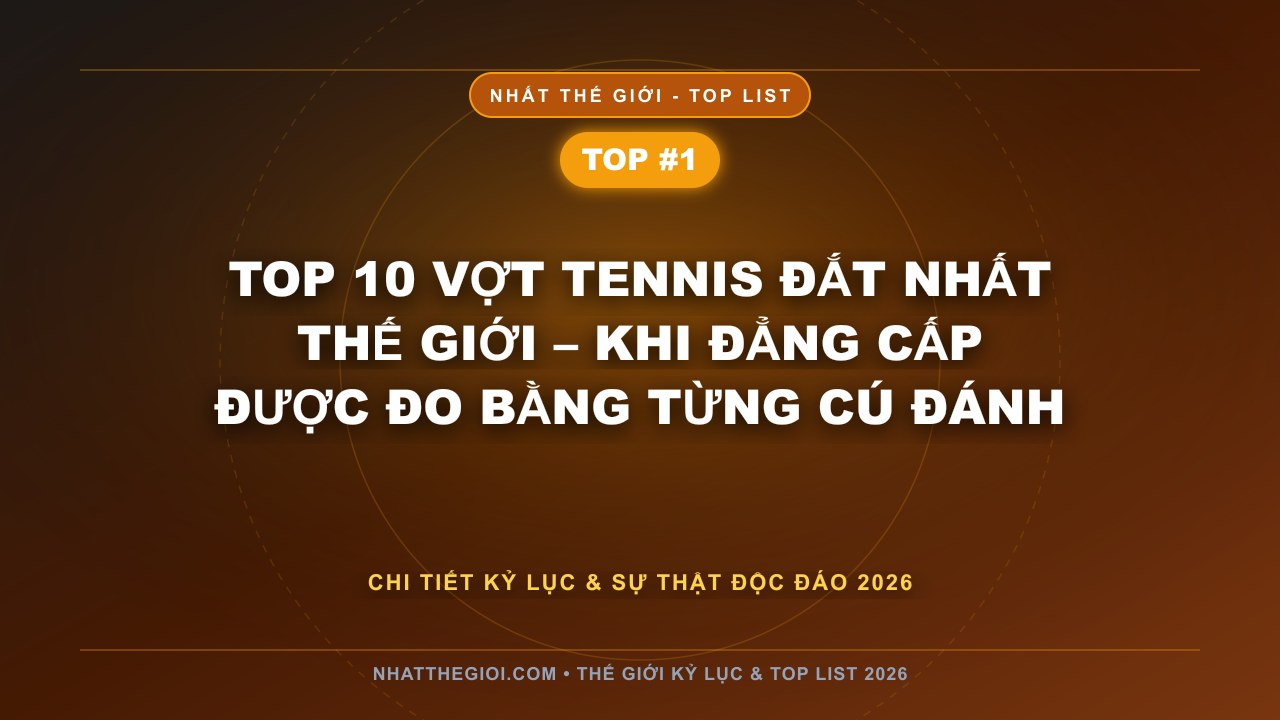 Top 10 Vợt Tennis Đắt Nhất Thế Giới – Khi Đẳng Cấp Được Đo Bằng Từng Cú Đánh - Top 10 Vợt Tennis Đắt Nhất Thế Giới – Khi Công Nghệ Và Nghệ Thuật Cùng Lên Sân